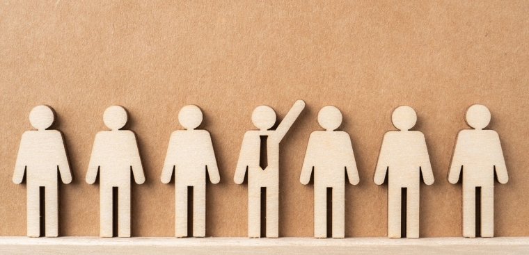 one guy raising his hand