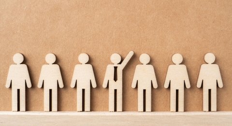 one guy raising his hand